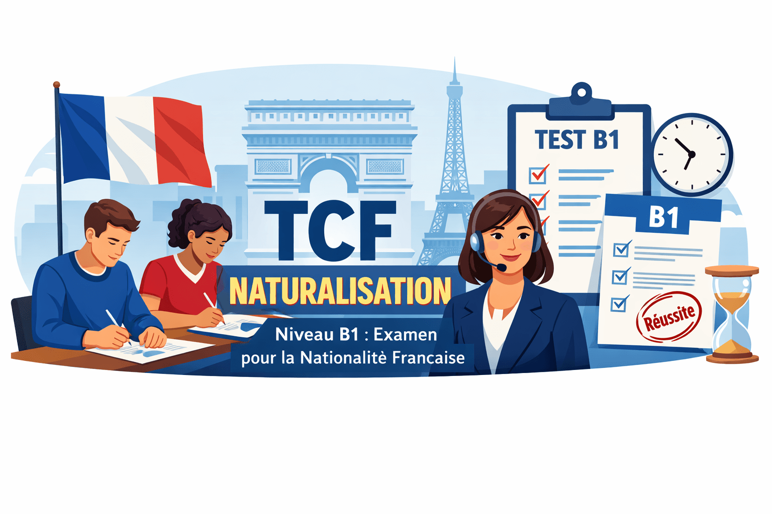 TCF naturalisation niveau requis B2, 4 épreuves, validité et délais