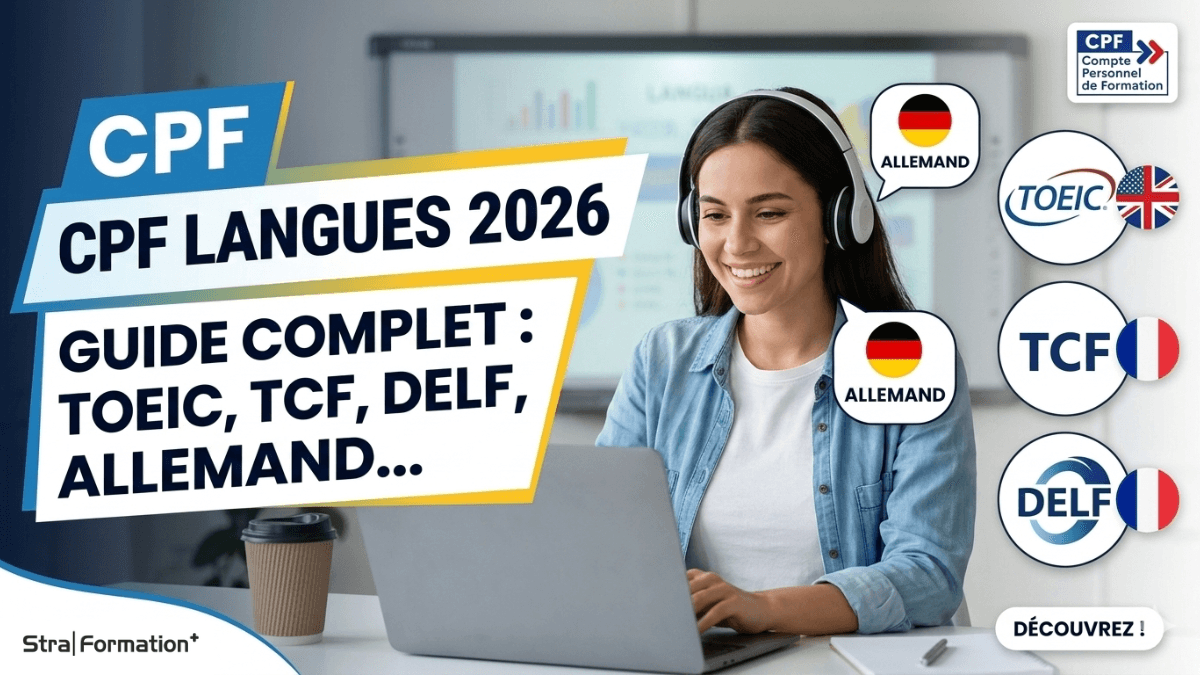 Formation langues étrangères : Guide complet 2026 (TOEIC, TCF, DELF, allemand)